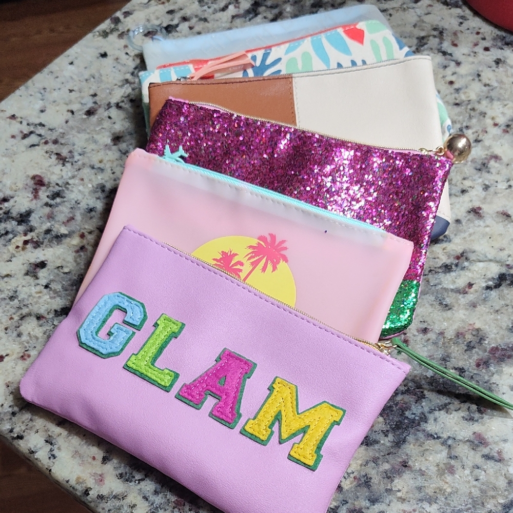ipsy Glam Cosmetic Bags Set - Pink, Purple, Multicolor
